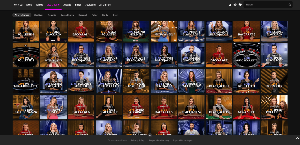 JackpotCity Live Games