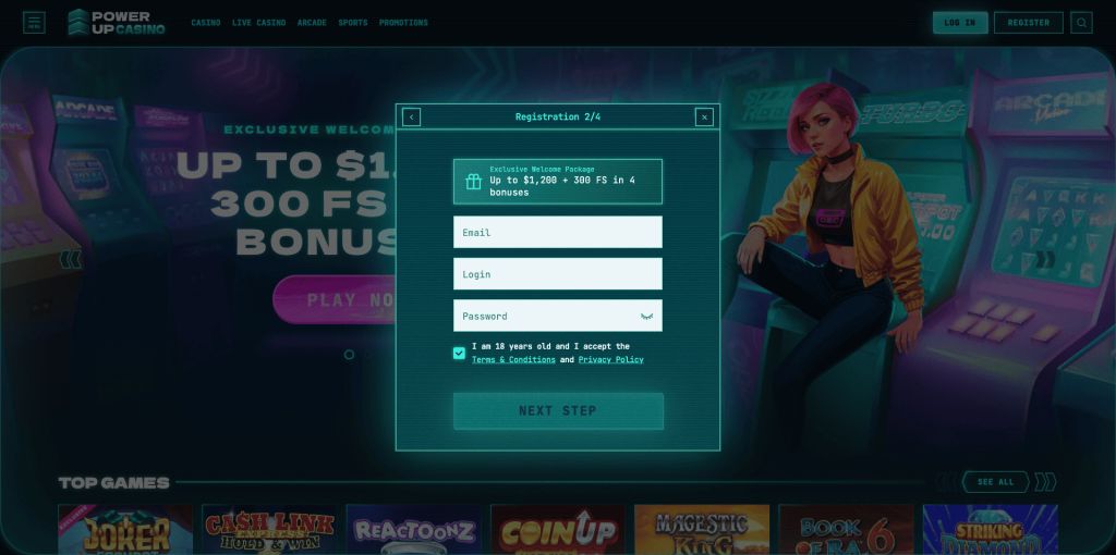 PowerUp Casino Registration