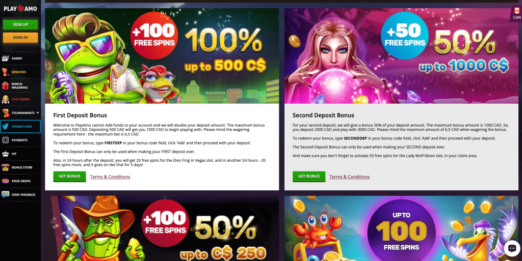 Playamo Casino Bonuses