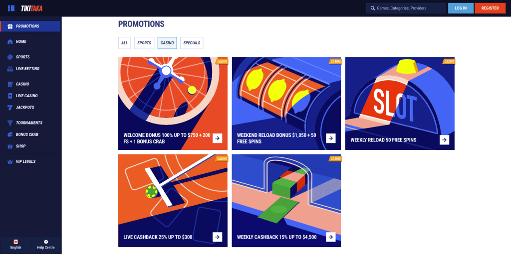 Tikitaka Casino Bonuses