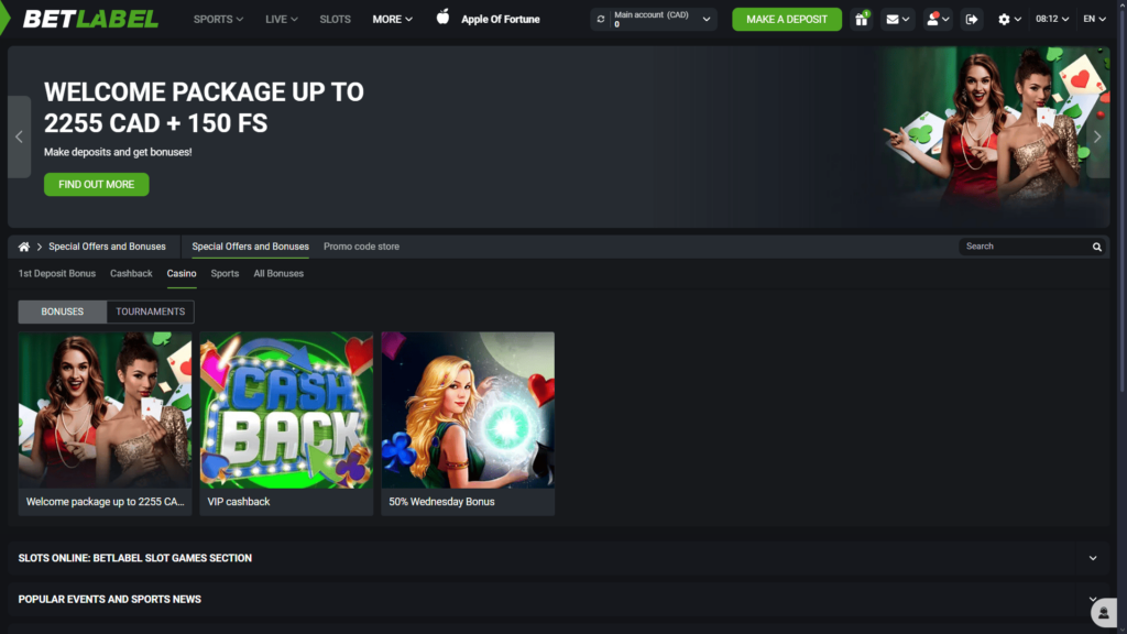 BetLabel casino bonuses