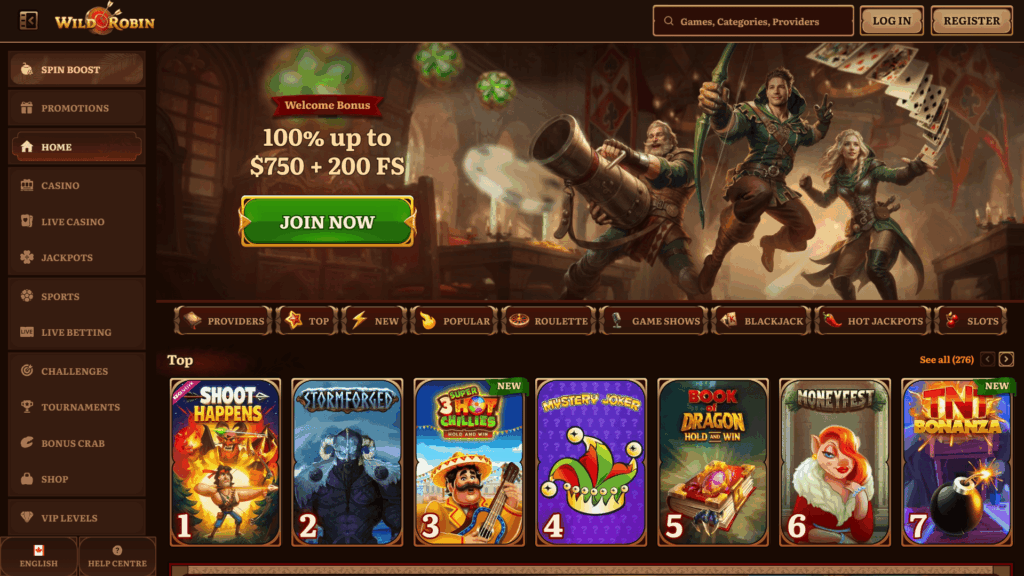 Wild Robin casino Canada