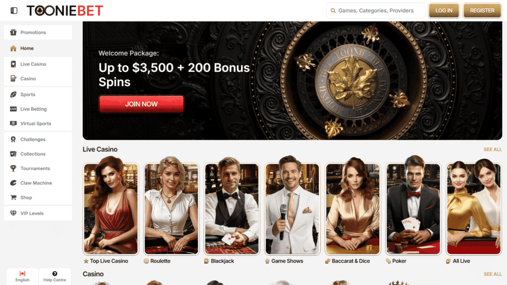 ToonieBet casino Canada