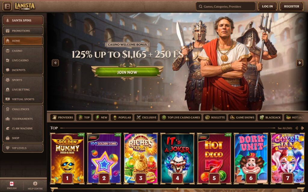 Lanista casino Canada