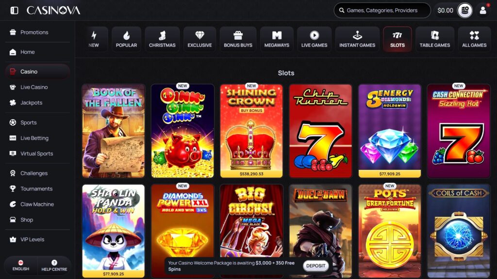 Casinova casino slots