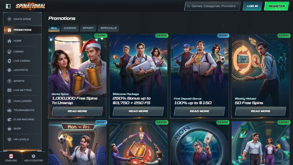 Spinational casino bonuses