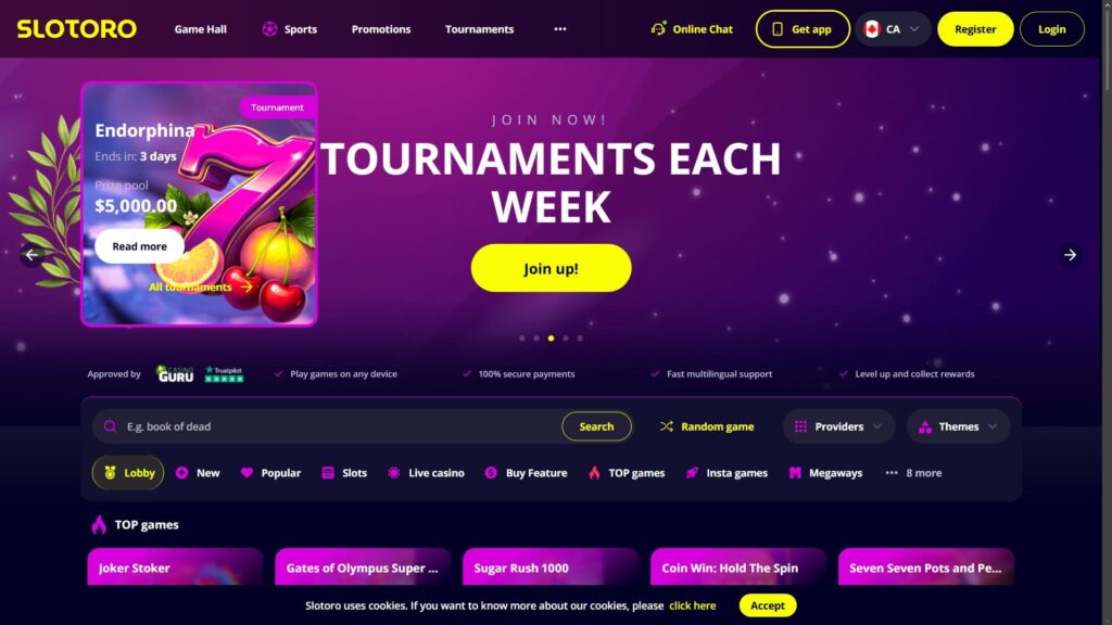 Slotoro casino Canada