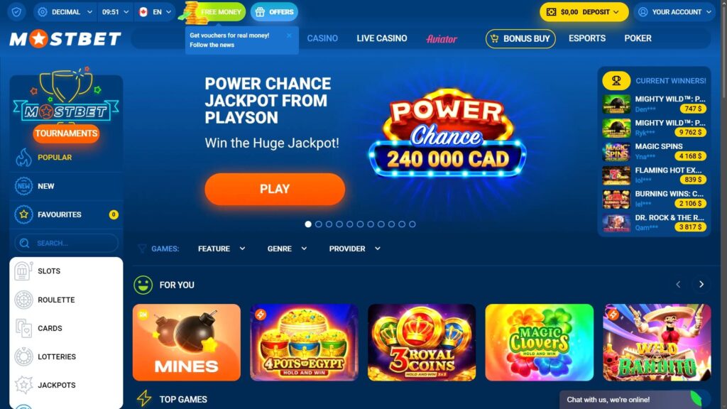 MostBet casino Canada