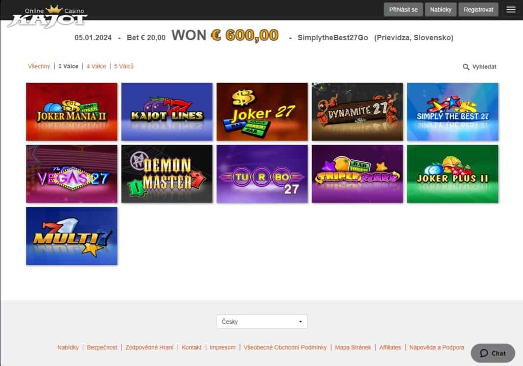 Kajot Casino automaty