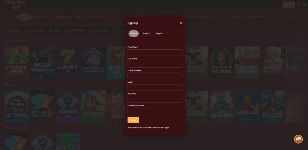 Grande Vegas casino registrace