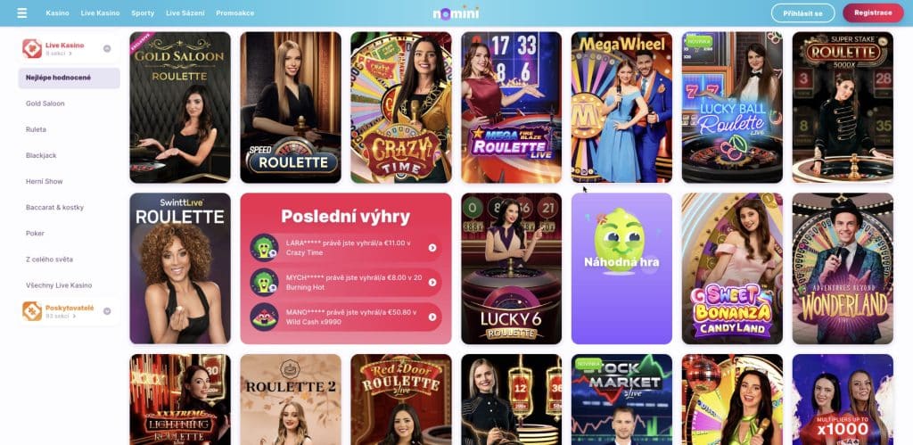 Nomini casino s živými dealery