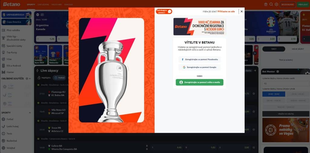 betano registrovat