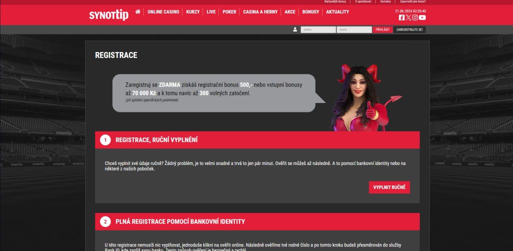 synottip registrace