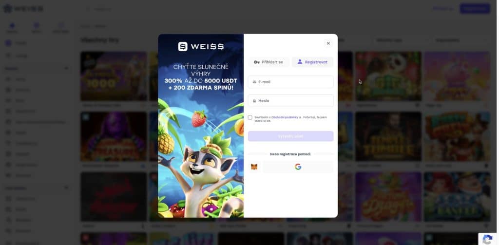 Weiss casino registrace