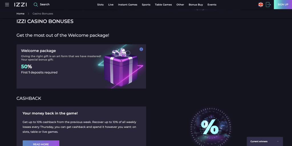 Izzi casino bonusy