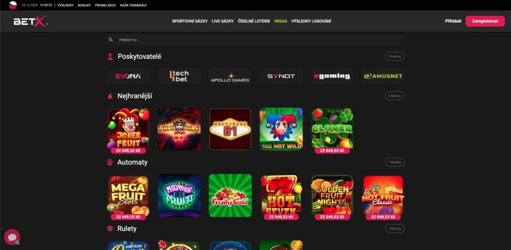 Betx hrací automaty