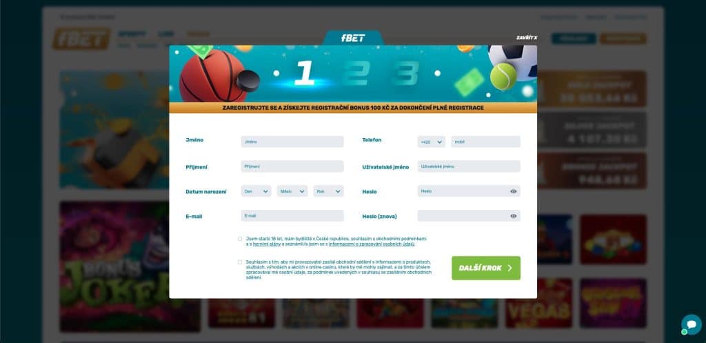fBet casino registrace