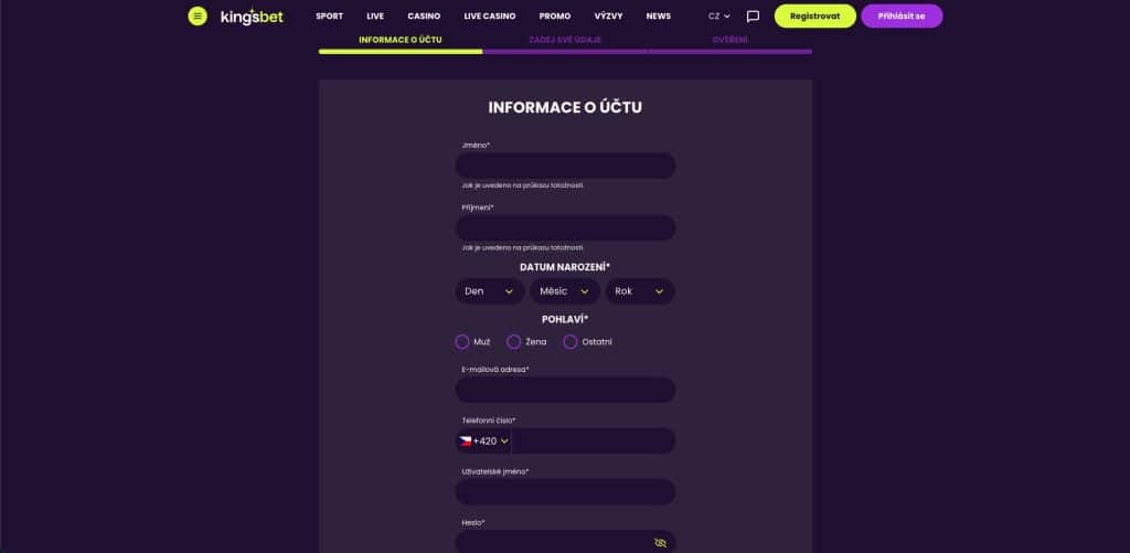 Kingsbet casino registrace