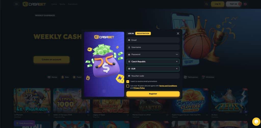Casabet casino registrace