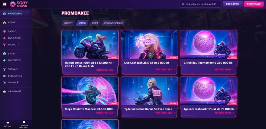 Roby casino bonusy