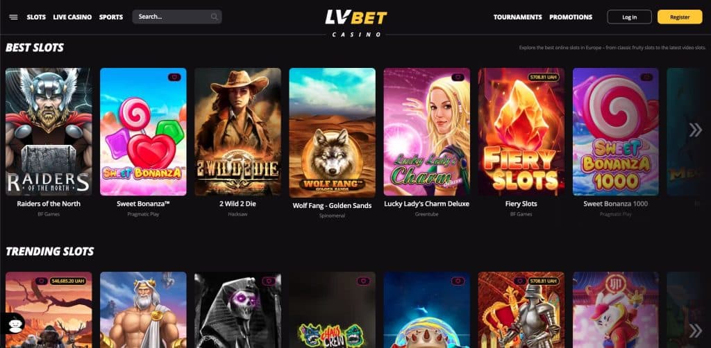 LVbet casino hrací automaty