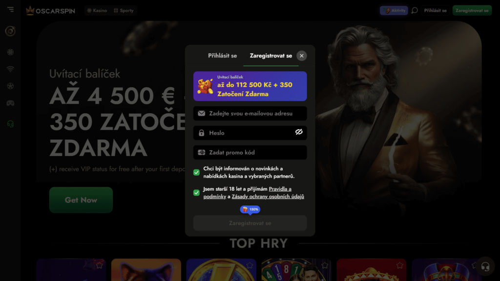 Oscarspin casino registrace