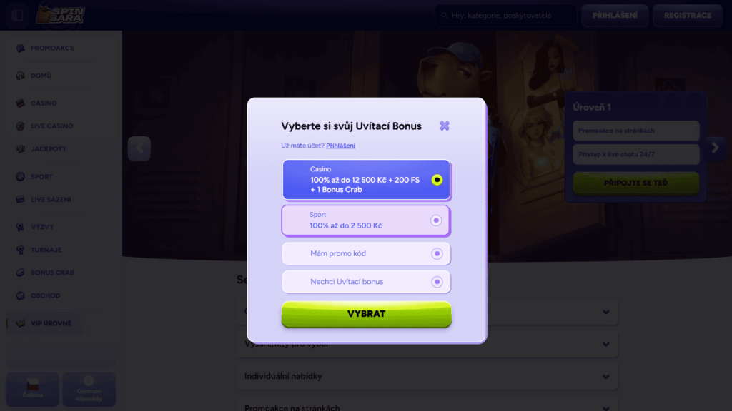 Spinbara casino registrace
