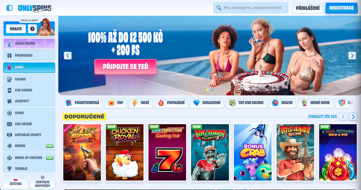 OnlySpins casino Česká republika