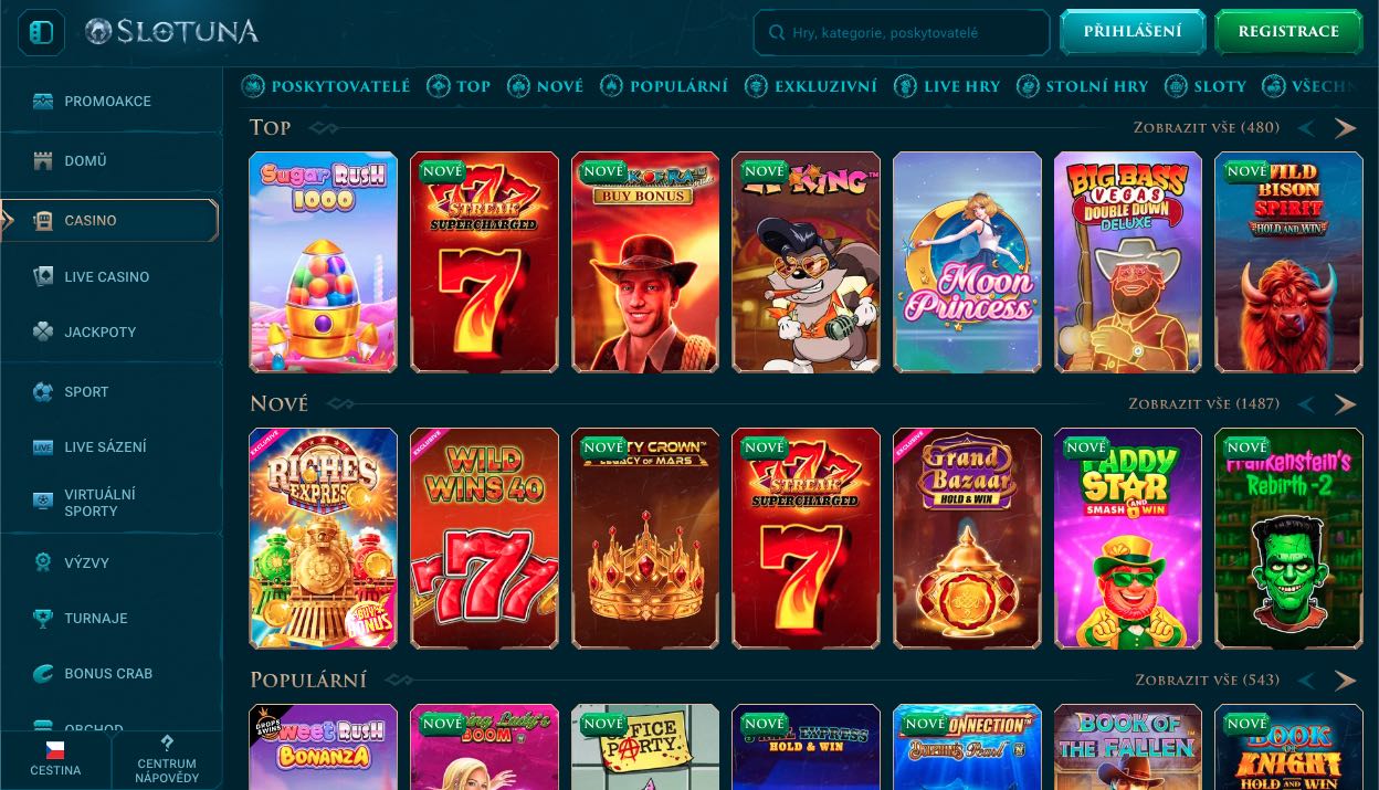 Slotuna hrací automaty