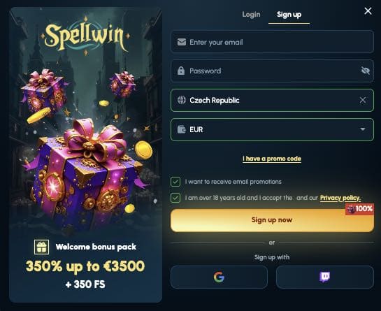 SpellWin-casino-registrace