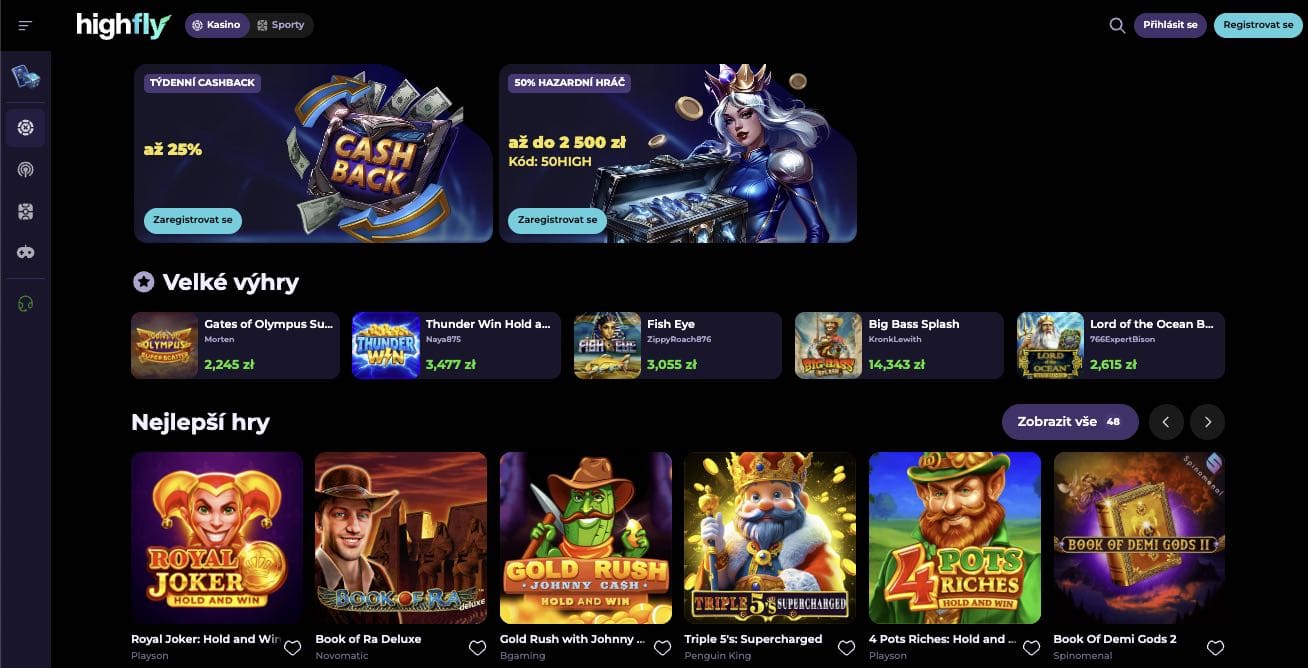 HighFlyBet casino Česká Republika