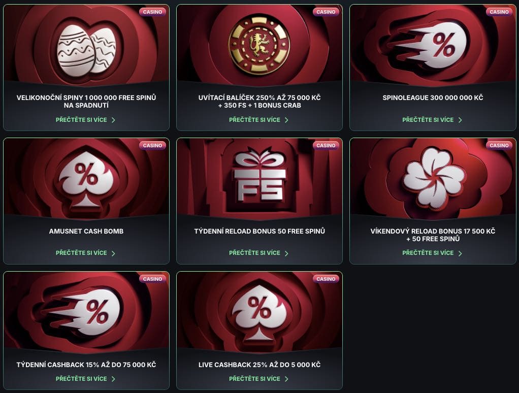 Kinbet casino bonusy