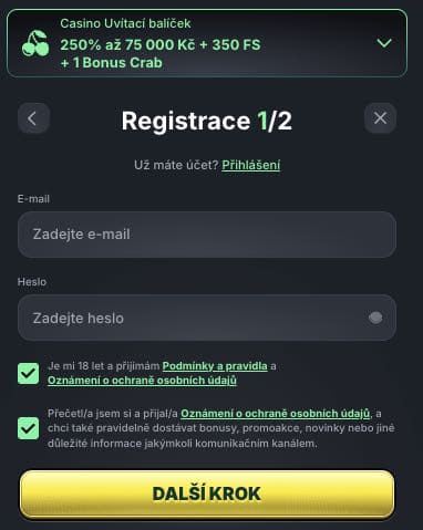 Kinbet casino registrace