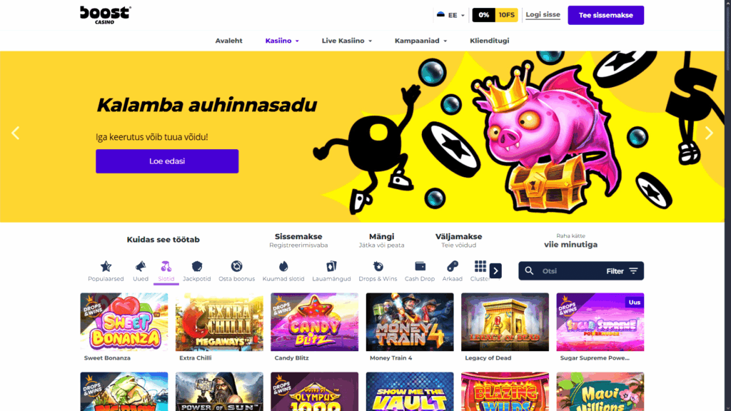 Boost kasiino slotimängud