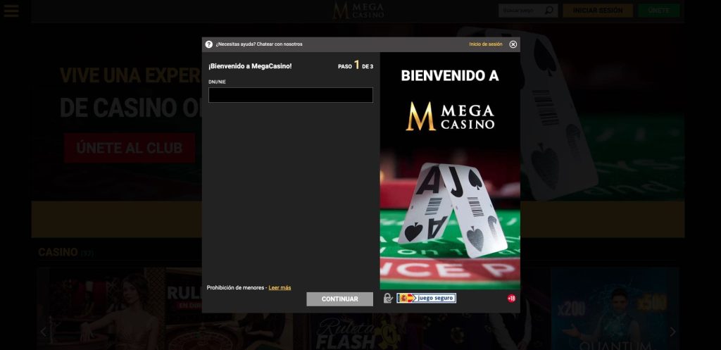 Mega casino registro