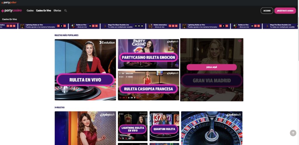 PartyCasino en vivo