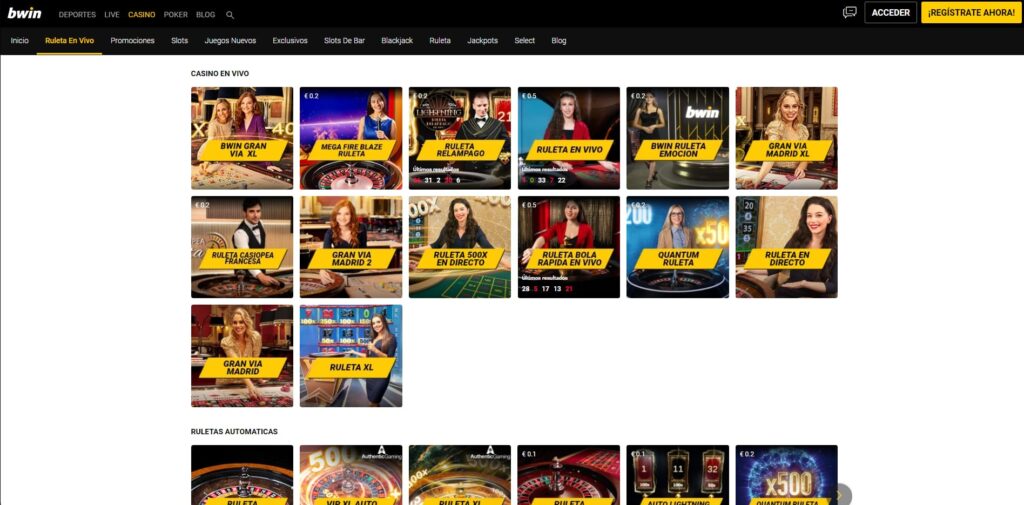 bwin casino en vivo