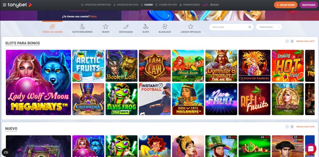tonybet tragaperras