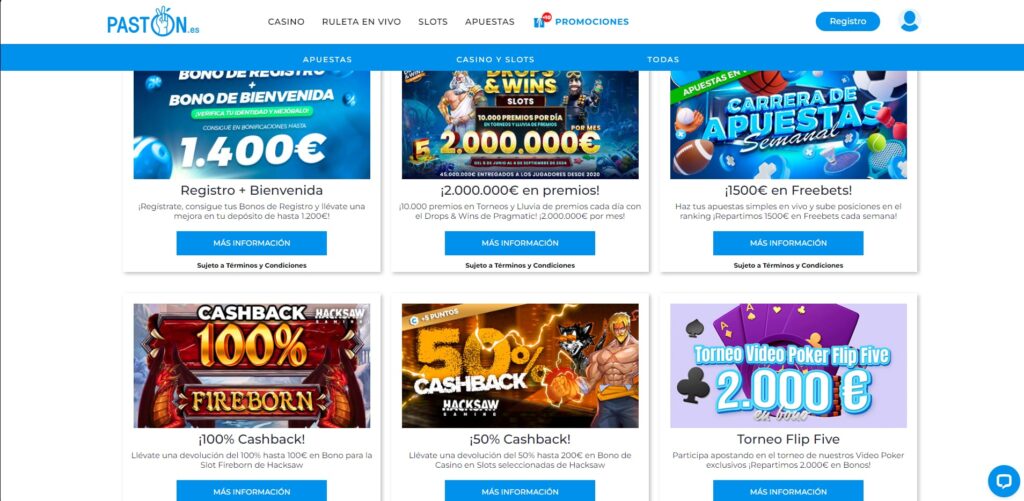 paston casino promociones