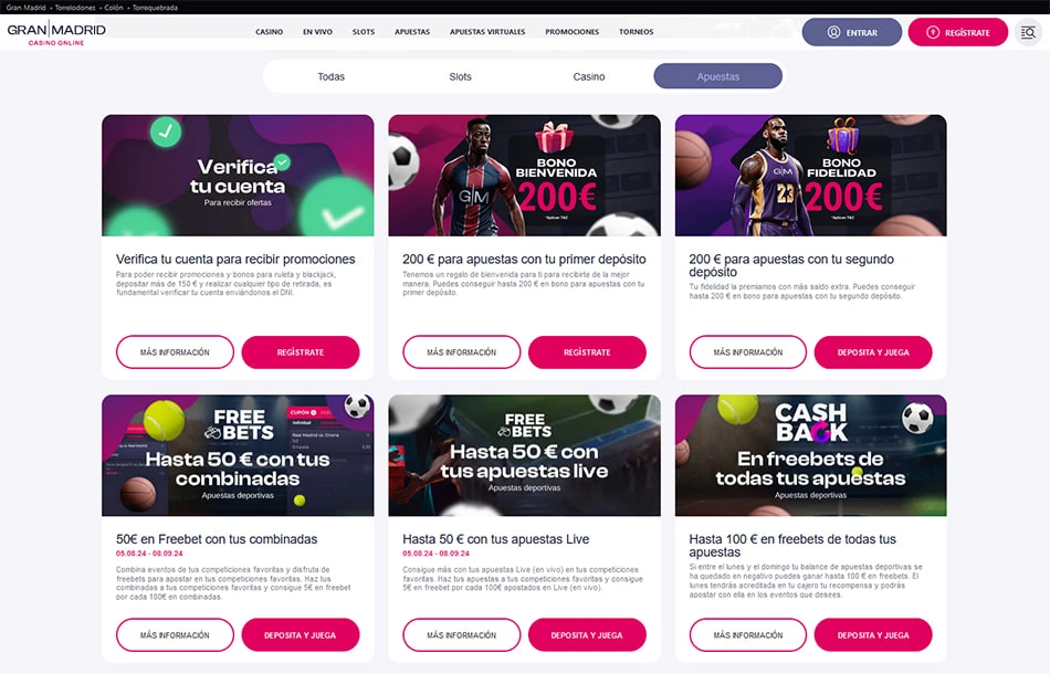 Gran Madrid casino bonuses