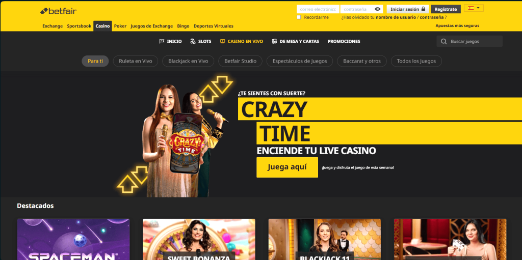 betfair casino en vivo