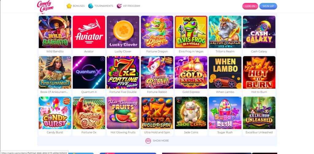 Candy casino Παιχνίδια