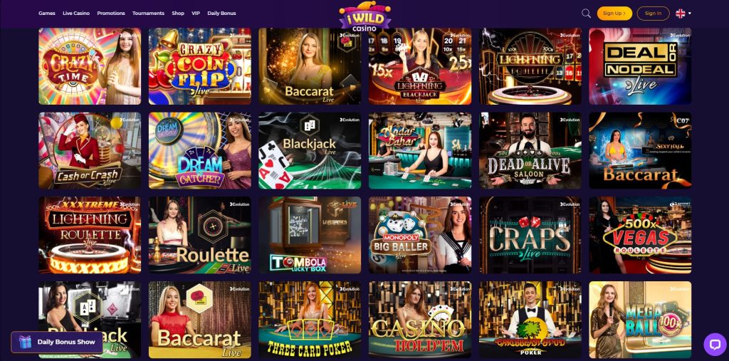 iWild Ζωντανό καζίνο