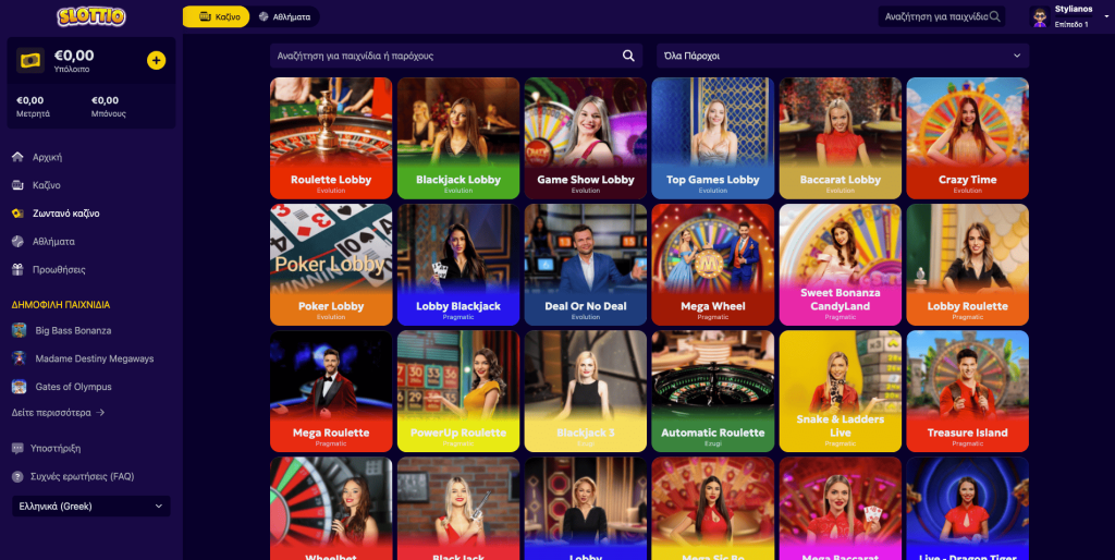 Slottio Casino Ζωντανά παιχνίδια