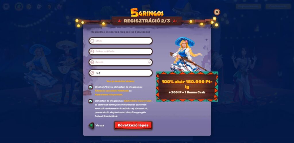 5gringos regisztracio