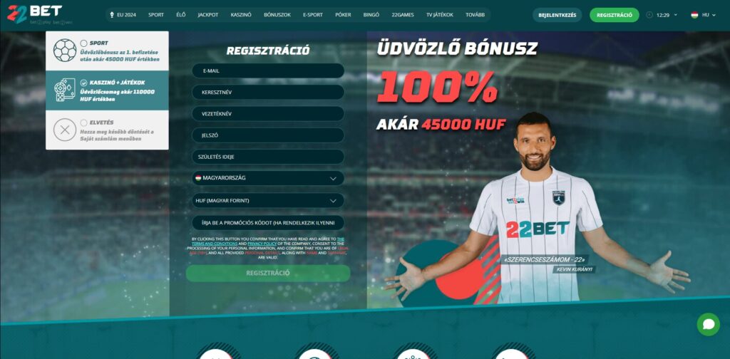22bet regisztracio