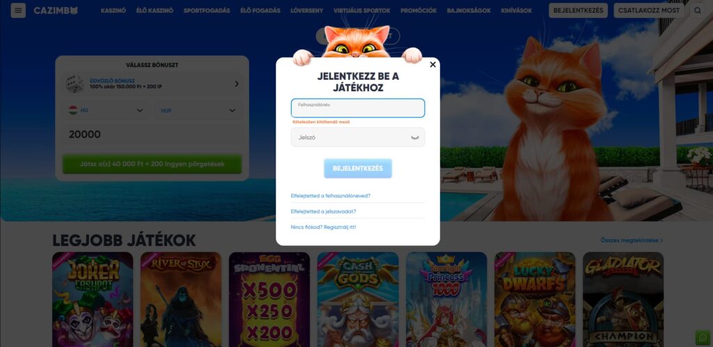 cazimbo regisztracio