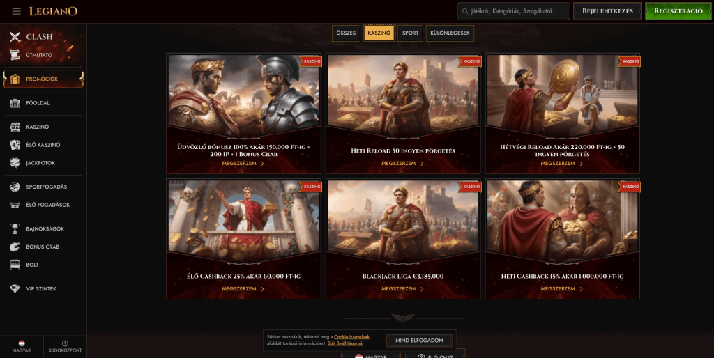 Legiano Casino Bónuszok