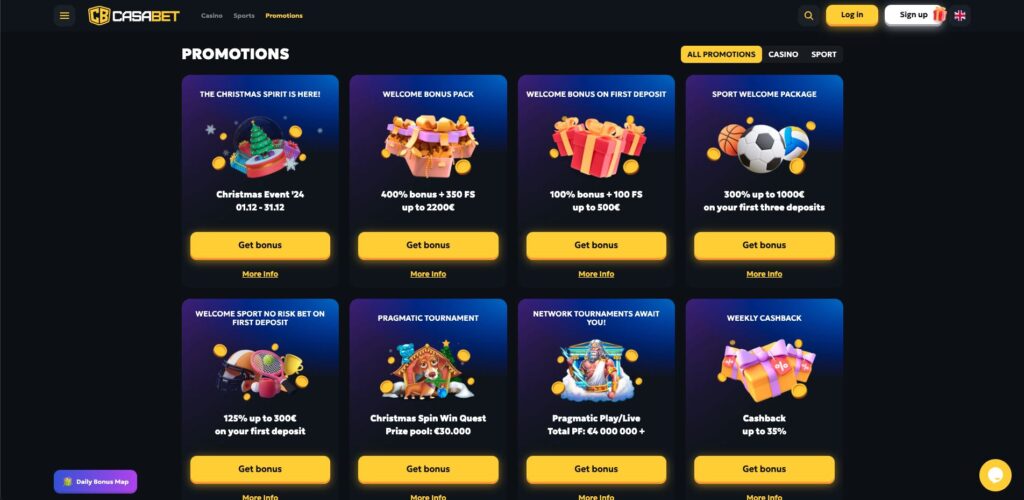 Casabet Casino bónuszok