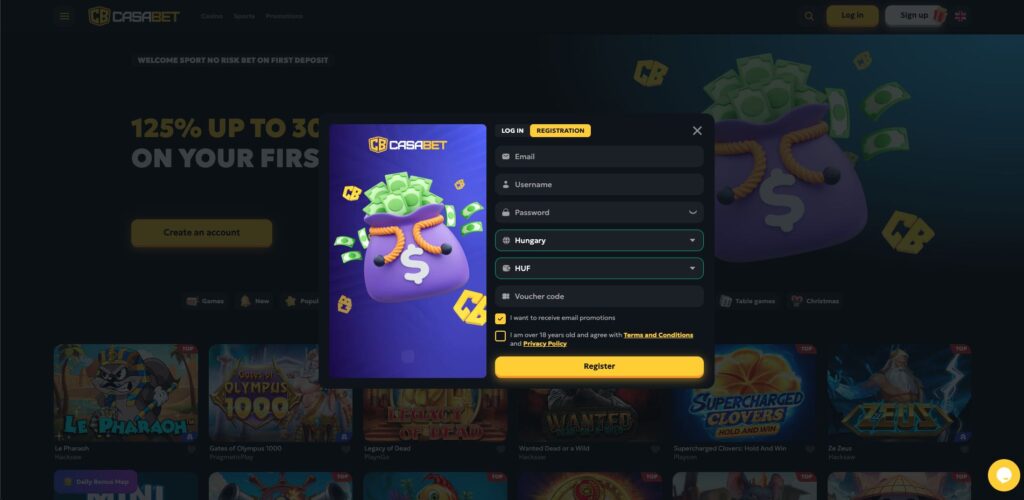 Casabet Casino regisztráció